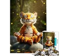 Jigsaw 1000 Pieces for Adults Meditating Tiger Cub Puzzle for Adults Hands-on Game Presents for Women Deal As Gifts for The Whole Family (Size 50x75cm)