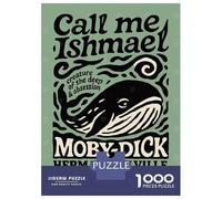 Jigsaw 1000 Pieces for Adults Moby Dick Book Cover Art Jigsaw for Adults Relaxing Games Analysis And Logic Deal As Gifts for The Whole Family 52x38cm/1000pcs