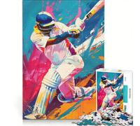Jigsaw 1000 Pieces for Adults Modern Cricket Hands-on Game Hand Speed Race with Fully Interlocking Randomly Shaped Pieces 50x75cm
