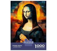 Jigsaw 1000 Pieces for Adults Mona Lisa Stained Glass Mosaic Artwork Jigsaw for Adults Relax Games Difficult Hard Deal As Gifts for The Whole Family 70x50cm/1000pcs