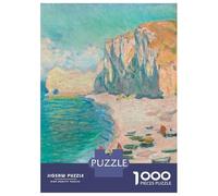 Jigsaw 1000 Pieces for Adults Monet Beach And Falaise Jigsaw for Adults Relax Games Difficult Hard Deal As Gifts for The Whole Family 70x50cm/1000pcs