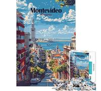 Jigsaw 1000 Pieces for Adults Montevideo, Uruguay Cityscape Art for Educational Game Challenge Toy Family Game Difficult Challenge Gifts Ideas (size 38x52cm)