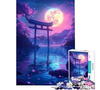 Jigsaw 1000 Pieces for Adults Moonlit Sakura Pathway Puzzles for Adults Brain Teaser Game Birthday Present Deal As Gifts for The Whole Family (Size 50x75cm)