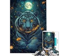 Jigsaw 1000 Pieces for Adults Moonlit Tiger's Glow - Adult Puzzles Brain Teaser Game But Fun And Humorous Deal As Gifts for The Whole Family (size 50x75cm)