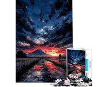 Jigsaw 1000 Pieces for Adults Mount Fuji Sunset Landscape Adult Jigsaw Puzzle Hands-on Game Precision Cutting Stress Reduction Gifts (Size 38x26cm)