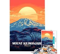 Jigsaw 1000 Pieces for Adults Mount Kilimanjaro Tanzania Landscape Art for Educational Game Challenge Toy Brain Teaser Game Birthday Present Birthday Gifts (Size 38x26cm)