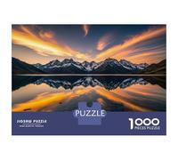 Jigsaw 1000 Pieces for Adults Mountain Lake Reflection at Sunset Adult Jigsaw Puzzle Relax Games Birthday Present Deal As Gifts for The Whole Family 52x38cm/1000pcs