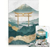 Jigsaw 1000 Pieces for Adults Mountain Tori Gate Gold Hands-on Game Hand Speed Race with Fully Interlocking Randomly Shaped Pieces 50x75cm