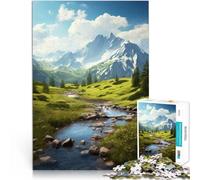 jigsaw 1000 pieces for adults Mountains - Springtime Ascent Made of cardboard for age 14+ Stress Reliever Difficult Challenge Gift For Birthdays。size：26x38cm/10.24x14.96inch