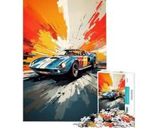 Jigsaw 1000 Pieces for Adults Muscle Car Pop Art Style for Educational Game Challenge Toy Brain Teaser Game Birthday Present Birthday Gifts (Size 38x26cm)