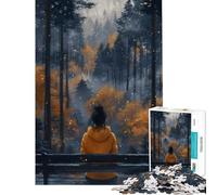 Jigsaw 1000 Pieces for Adults Mysterious Solitude Forest Difficult And Challenge For Family Fun Fun Games for And 14 Years And over (38X26cm)