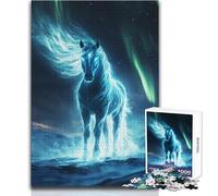 Jigsaw 1000 Pieces for Adults Mystical Fire Horse Relaxing Peaceful Indoor Fun Accurate Piece Cutting Play Toy Size 38x52cm