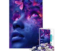 Jigsaw 1000 Pieces for Adults Mystical Woman Portrait with Floral Elements Jigsaws for Adults Hands-on Game Difficult Challenge for Birthday, Chrismas (Size 50x75cm)