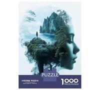 Jigsaw 1000 Pieces for Adults Nature's Harmony A Woman's Profile with Forests And Mountains Puzzle for Adults Anti-Stress Toys Difficult Challenge Unique Birthday And Gifts 70x50cm/1000pcs