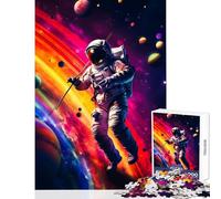 Jigsaw 1000 Pieces for Adults Nebula Astronaut Educational Toy Gift Birthday Fun Games with Matching Poster And Trivia Sheet Size 50x75cm
