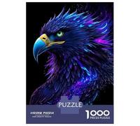 Jigsaw 1000 Pieces for Adults Neon Eagle Portrait Jigsaw for Adults Relax Games Difficult Hard Deal As Gifts for The Whole Family 52x38cm/1000pcs