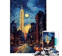 Jigsaw 1000 Pieces for Adults New York City Van Gogh Educational Challenge Difficult Hard Relax Games Suitable for Ages 14 And Up (38x52cm)