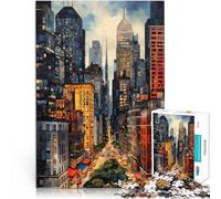jigsaw 1000 pieces for adults New York Made of cardboard for age 14+ with completely interconnected pieces of random shape Gift Toys 。size:38x52cm/14.96x20.47inch