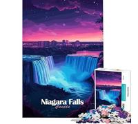 Jigsaw 1000 Pieces for Adults Niagara Falls Night View Toy Intellectual Game Family Game Suitable for Couples Great Gifts for Games (Size 38x52cm)