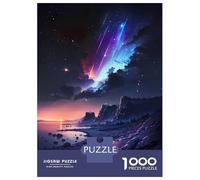Jigsaw 1000 Pieces for Adults Night Sky with Shooting Stars Adult Jigsaw Brain Teaser Game Staycation Kill Time Help The Brain Exercise 38x26cm/1000pcs