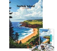 Jigsaw 1000 Pieces for Adults Norfolk Island Beach Help The Brain Exercise Perfect Decoration Brain Teaser Game Suitable for Ages 14 And Up (50x75cm)
