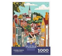 Jigsaw 1000 Pieces for Adults Norwich Cityscape Puzzle for Adults Anti-Stress Toys Difficult Challenge Unique Birthday And Gifts 52x38cm/1000pcs