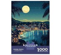 Jigsaw 1000 Pieces for Adults Noumea, New Caledonia Nightscape Illustration Jigsaw for Adults Relaxing Games Analysis And Logic Deal As Gifts for The Whole Family 70x50cm/1000pcs