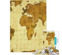 Jigsaw 1000 Pieces for Adults Old World Map Vintage Jigsaw Puzzle Family Games Staycation Kill Time Deal As Gifts for The Whole Family (Size 38x52cm)