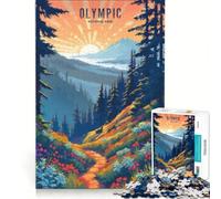 Jigsaw 1000 Pieces for Adults Olympic National Park Sunset Educational Game Family Activities Enhance Love between Couples 38x26cm