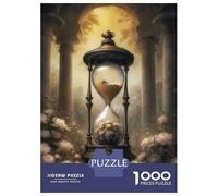 Jigsaw 1000 Pieces for Adults Ornate Hourglass with Roses Jigsaw for Adults Relax Games Difficult Hard Deal As Gifts for The Whole Family 70x50cm/1000pcs