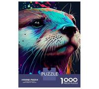 Jigsaw 1000 Pieces for Adults Otter Color Adult Jigsaw Brain Teaser Game Staycation Kill Time Help The Brain Exercise 52x38cm/1000pcs