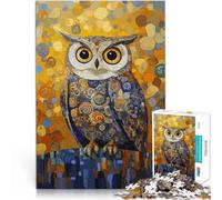 jigsaw 1000 pieces for adults Owl in the Style of Gustav Klimt Familienspaß Wanddekoration Einzigartige Geburtstags- und Weihnachtsgeschenke38x26cm