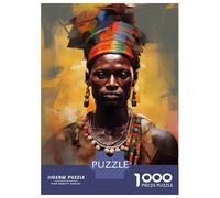 Jigsaw 1000 Pieces for Adults Painted African Tribal Man Jigsaw for Adults Relaxing Games Analysis And Logic Deal As Gifts for The Whole Family 52x38cm/1000pcs