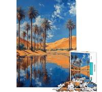 Jigsaw 1000 Pieces for Adults Palm Oasis Reflection Jigsaw Puzzle Family Games Staycation Kill Time Deal As Gifts for The Whole Family (Size 50x75cm)