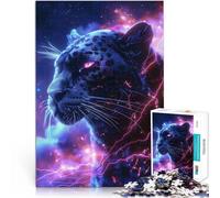 jigsaw 1000 pieces for adults Panther Animal Space Made of wood for age 14+ DIY Educational Games because it is ideal as a gift for the whole family。size:50x75cm/19.68x29.52inch
