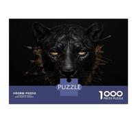 Jigsaw 1000 Pieces for Adults Panther with Golden Cracks Adult Jigsaw Brain Teaser Game Staycation Kill Time Help The Brain Exercise 70x50cm/1000pcs