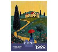 Jigsaw 1000 Pieces for Adults Path to Home - Naïf Whimsical Journey Art Jigsaw for Adults Relax Games Difficult Hard Deal As Gifts for The Whole Family 70x50cm/1000pcs