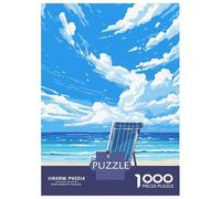 Jigsaw 1000 Pieces for Adults Peaceful Beach Pixel Art Adult Jigsaw Brain Teaser Game Staycation Kill Time Help The Brain Exercise 70x50cm/1000pcs