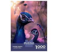 Jigsaw 1000 Pieces for Adults Peacock And Chick Adult Jigsaw Brain Teaser Game Staycation Kill Time Help The Brain Exercise 38x26cm/1000pcs