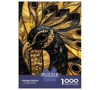 Jigsaw 1000 Pieces for Adults Peacock Stained Glass Jigsaw for Adults Relax Games Difficult Hard Deal As Gifts for The Whole Family 70x50cm/1000pcs