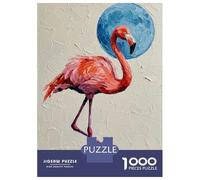 Jigsaw 1000 Pieces for Adults Pink Flamingo Painting Jigsaw for Adults Relax Games Difficult Hard Deal As Gifts for The Whole Family 52x38cm/1000pcs