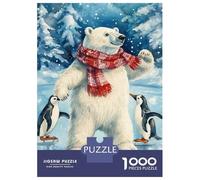 Jigsaw 1000 Pieces for Adults Polar Bear Ice Skating Jigsaw for Adults Relax Games Difficult Hard Deal As Gifts for The Whole Family 70x50cm/1000pcs