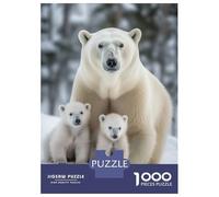 Jigsaw 1000 Pieces for Adults Polar Bear With Cubs Puzzle for Adults Anti-Stress Toys Difficult Challenge Unique Birthday And Gifts 38x26cm/1000pcs