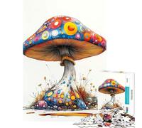 Jigsaw 1000 Pieces for Adults Psychedelic Mushroom Educational Challenge Pattern Assembly Toy Wall Decor Suitable for People Aged 14 And Above (38x52cm)