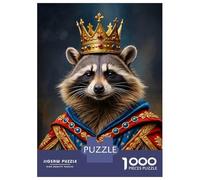 Jigsaw 1000 Pieces for Adults Raccoon King Jigsaw for Adults Relax Games Difficult Hard Deal As Gifts for The Whole Family 38x26cm/1000pcs