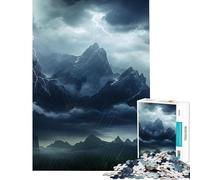 Jigsaw 1000 Pieces for Adults Rainy Mountain Thunder Toy Intellectual Game Family Game Suitable for Couples Great Gifts for Games (Size 38x52cm)