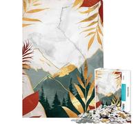 Jigsaw 1000 Pieces for Adults Red Gold Landscape Help The Brain Exercise Perfect Decoration Brain Teaser Game Suitable for Ages 14 And Up (38x26cm)