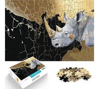 jigsaw 1000 pieces for adults Rhino Gold Abstract für Lernspiel-Herausforderungsspielzeug Geschenkideen38x26cm