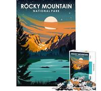 Jigsaw 1000 Pieces for Adults Rocky Mountain at Night Toy Intellectual Game Family Game Suitable for Couples Great Gifts for Games (Size 38x52cm)