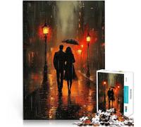 jigsaw 1000 pieces for adults Romantic Rain Stroll in Charcoal Tones Analyse und Logik Eltern-Kind-Interaktion50x70cm